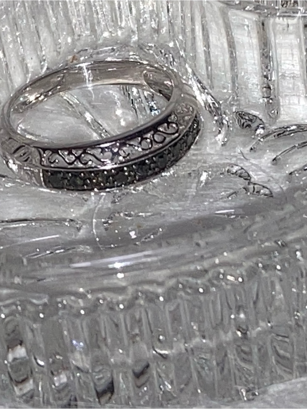Intricate Silver-Tone Women's Decorative Band Ring